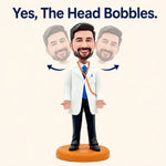 Custom Male Doctor Business Card Holder Bobblehead