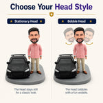 Custom Male Bobblehead with a Car