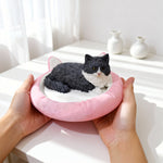 Custom Cat Bobblehead with Pink Cat Bed Base