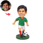 Custom Soccer Player Bobblehead Kicking Ball