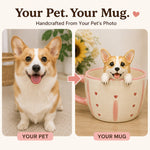 Personalized Dog & Cat Coffee Cup with Handmade Pet Figure