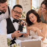 Personalized Wedding Couple Figurine with Ring Holder from Photo