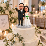 Personalized Wedding Couple Figurine with Ring Holder from Photo