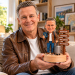 Personalized Custom Retirement Travel Bobblehead with 360° Rotating Musical Base