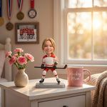 Custom Hockey Player Bobblehead – Personalized Sports Figurine with Photo & Custom Logo