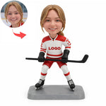 Custom Hockey Player Bobblehead – Personalized Sports Figurine with Photo & Custom Logo