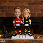 Custom Hockey Couple Bobblehead