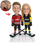 Custom Hockey Couple Bobblehead