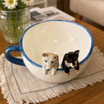 Personalized Two-Pets Coffee Mug with Handmade Pet Figures