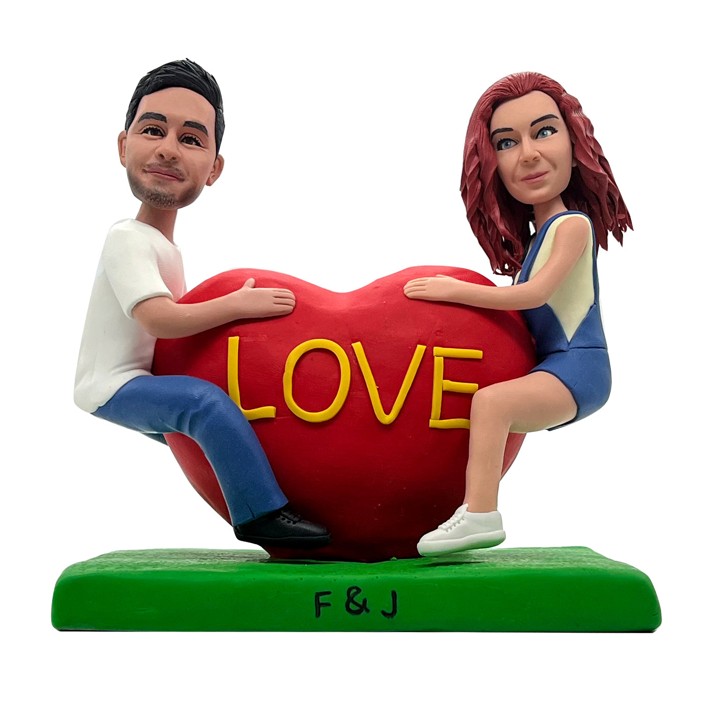 Loving Heart Couple Bobblehead Custom