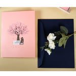Romantic Couple Under Cherry Tree 3D Pop Up Greeting Card