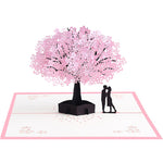 Romantic Couple Under Cherry Tree 3D Pop Up Greeting Card
