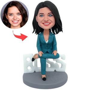 Custom WORLD BEST LADY BOSS Bobblehead Doll