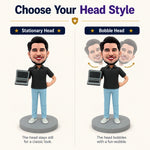 Custom Bobblehead Male Software Engineer with Computer