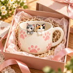 Personalized Two-Pets Coffee Mug with Handmade Pet Figures