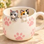 Personalized Two-Pets Coffee Mug with Handmade Pet Figures